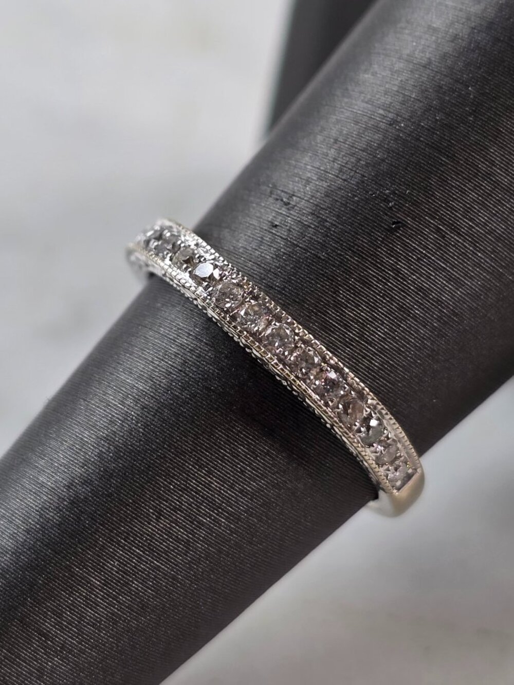 Womens Vintage Estate 14k White Gold Diamond Ring 2.5g E5153